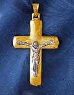 Crucifix 7658 4.2 grams two tone 14 Kt. Gold (click for Info) 1